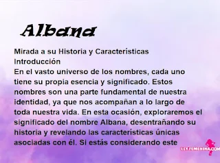 significado del nombre Albana