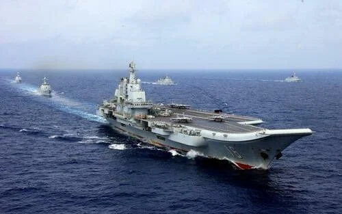 China’s aircraft carrier Liaoning takes part in a military drill of the Chinese People’s Liberation Army (PLA) Navy in the western Pacific Ocean on April 18, 2018.