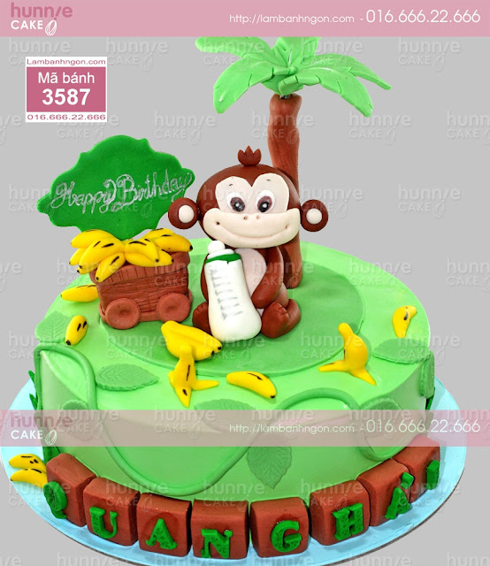 Bánh con khỉ đẹp - quà tặng sinh nhật bé trai tuổi thân