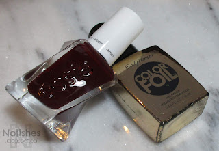 Essie Gel Couture 'Spiked with Style', and Sally Hansen Color Foil 'Liquid Gold'