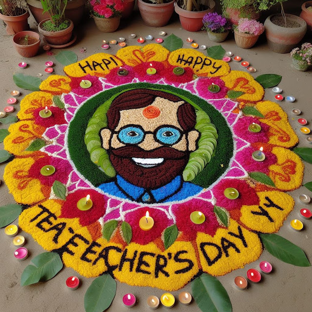 50+ Best Happy Teachers Day Rangoli Images 2024