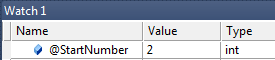 Watch Window in SSMS