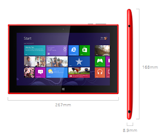 Lumia 2520 dimensions