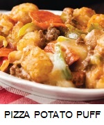 PIZZA POTATO PUFF CASSEROLE