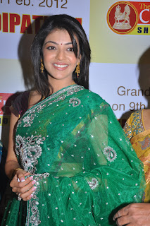 Kajal Agarwal in saree Mall Launching Photo album gallery pictures