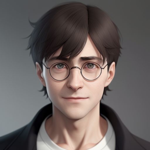 Harry Potter laughing joyfully with eyes closed and head tilted back