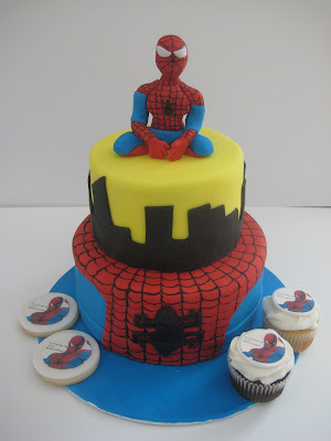 Spiderman Birthday Cake on Cake Bites  Spiderman Cake Cupcake Cookie Combo