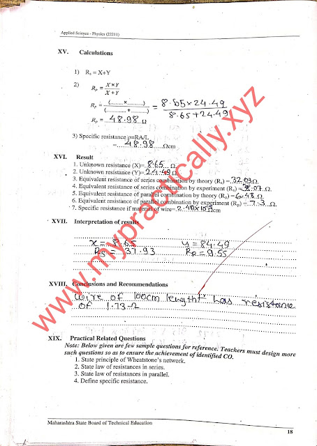 Meter Bridge Practical Answers First Year Msbte Manual Answers, First Year second semester Practical Answers, Manaul answers,
