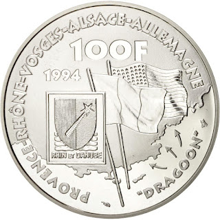 France 100 Francs Silver coin 1994 Operation Dragoon 1944