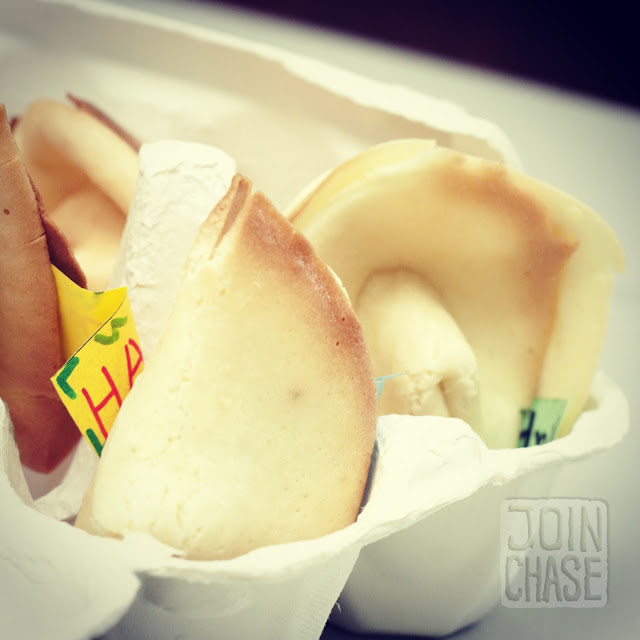 Homemade fortune cookies with English expressions inside in Ochang, South Korea.