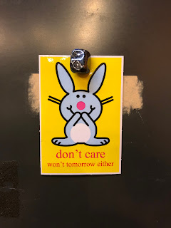 Photo of a rabbit saying don't care, won't tomorrow either