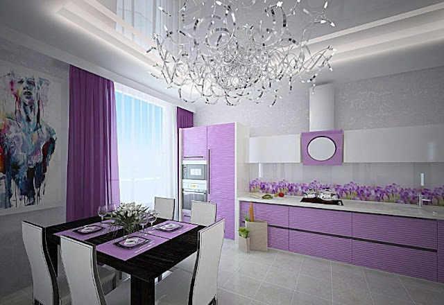 purple and gray kitchen ideas