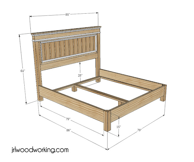 DIY upholstered bed king size bed frame with headboard plans build and 