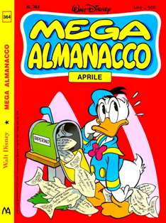 Almanacco Topolino 364 - Mega Almanacco 28 - Aprile 1987 | ISSN 1123-878X | CBR 215 dpi | Mensile | Fumetti | Universo Disney
L'Almanacco Topolino iniziò ad essere pubblicato nel 1957 come continuazione degli Albi d'Oro, una rivista che proponeva, alternativamente, storie tratte dall'universo Disney e storie non-Disney.
Nei primi anni trenta, con il nome di Albi d'Oro, la testata Almanacco Topolino venne utilizzata per pubblicare albi speciali, stagionali o annuali come nella moda statunitense. Dall'ottobre del 1956 la testata ha affiancato e poi sostituito la serie degli Albi d'Oro, divenuto semplicemente una piccola dicitura in un quadratino in alto a sinistra.
Sull'Almanacco Topolino venivano preferibilmente pubblicati fumetti stranieri, principalmente a causa del suo formato più ampio che consentiva di pubblicare le storie tipicamente a quattro strisce dell'estero senza rimontarle o ridurle in dimensioni. Alcuni anni più tardi, nel gennaio del 1970, venne adottata una nuova numerazione, partendo dal 157, ovvero contando i numeri usciti dal gennaio 1957 in poi, che diventa così il primo numero ufficiale della serie. Fino al dicembre 1981, la rivista aveva la caratteristica di essere stampata alternando due pagine a colori e due in bianco e nero: dal mese seguente divenne invece interamente a colori.
Dal gennaio 1985 la rivista ha assunto un formato ridotto e ha cambiato il suo nome in Mega Almanacco e successivamente in Mega 2000 e in Mega 3000 (dal 2000). Nel corso degli anni novanta ha iniziato a presentare al pubblico anche storie danesi e brasiliane, oltre a quelle statunitensi e olandesi.
L'Almanacco Topolino è stato ripreso nel corso dell'aprile 1999 come trimestrale: presentava le ristampe delle più illustri storie mai pubblicate sulla prima serie. Si è conclusa con il numero 13 del marzo 2002.
Buona parte delle storie classiche apparse sulla prima serie della rivista sono ristampate sulla testata Le Imperdibili, che si avvale delle copertine di Marco Rota. Anche questa serie ha chiuso i battenti, con il numero 33 del settembre 2007.
La rivista ha avuto questi titoli:
- Albi d'Oro: inizia come settimanale, presentando anche storie non-Disney, quindi diventa mensile con storie solo Disney fino al dicembre 1956;
- Almanacco Topolino: dal gennaio 1957 fino al dicembre 1984;
- Mega Almanacco: partito con il numero 337, nel gennaio 1985;
- Mega 2000: partito dal numero 424, nell'aprile del 1992;
- Mega 3000: partito dal numero 521, nel maggio 2000;
- Mega: partito con il numero 596 ad agosto 2006, e terminato con il numero 613 a gennaio 2008.
Tutte queste serie sono da considerarsi un'unica collana in virtù della numerazione continua.