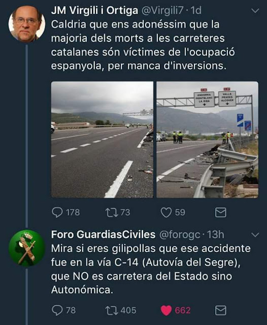 JM Virgili i Ortiga , morts, carretera, Espanya, C14, autovía,catanazi