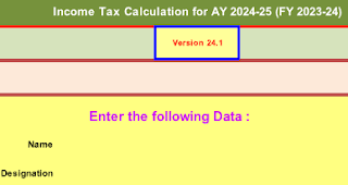 INCOME TAX 2024-25 AUTOMATIC SOFTWARE EXCEL FORM 