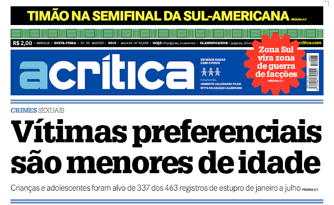 Jornal Acritica Classificados de Empregos do dia 30.08.19 (sexta-feira) Edição 24.598/19.