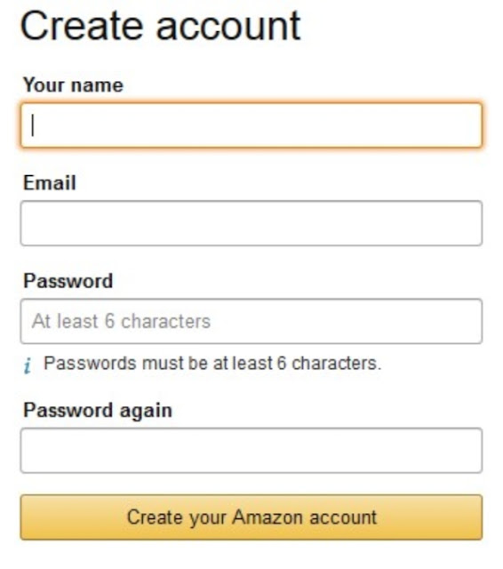 Create account on Amazon