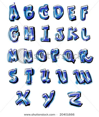 3d Graffiti Alphabet Letters A-z. Graffiti Alphabet : Blue