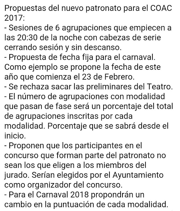 Propuestas del nuevo Patronato