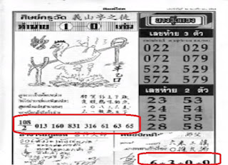 Thai Lottery First Paper For 16-11-2018