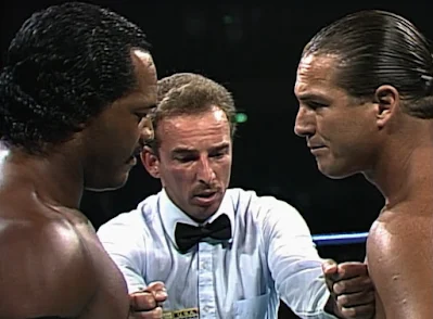 WCW Beach Blast '92 - Bill Alfonso gets between Ron Simmons and Taylor-Made Man