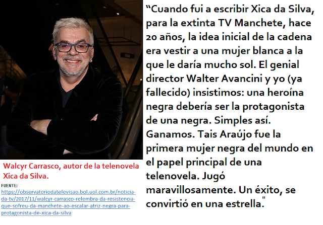 El autor de Xica da Silva (Walcyr Carrasco) habla sobre la elección de Taís Araújo 