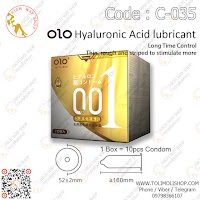 10Pcs OLO 0.01 Hyaluronic Acid Delay Special Edition Condom Gold (Code : C-035)