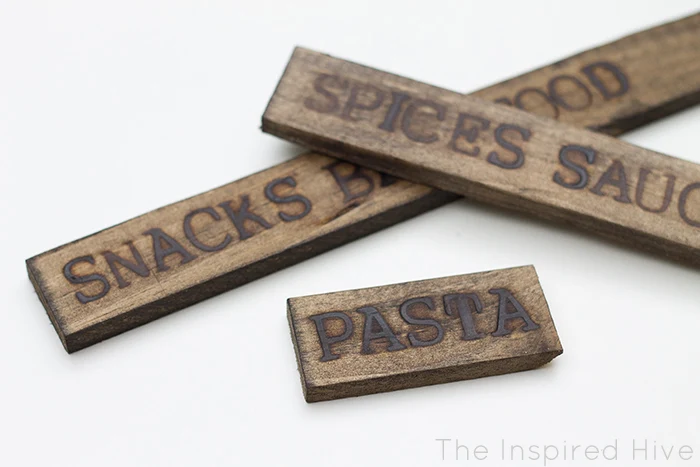 How to make wood burned labels for organizing your pantry