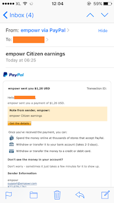 Dapet dollar cuma-cuma dari "Empowr" Cuman nulis status langsung dibayar lewat Paypal
