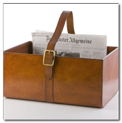 leather magazine holder