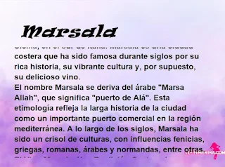 ▷ Significado del nombre Marsala