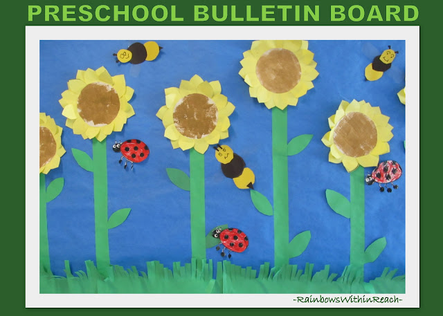 photo of: Spring Bulletin Board of Garden Flowers and Insects