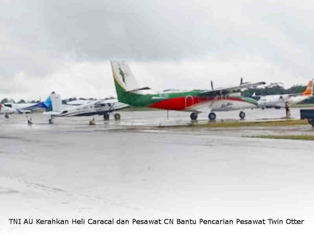 TNI AU Kerahkan Heli Caracal dan Pesawat CN Bantu Pencarian Pesawat Twin Otter