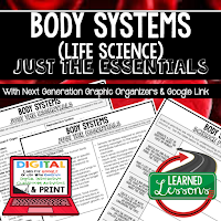 Life Science Just the Essentials Content Outlines, Next Generation Science, Outline Notes, Test Prep, Test Review, Study Guide, Summer School, Unit Reviews, Interactive Notebook Inserts