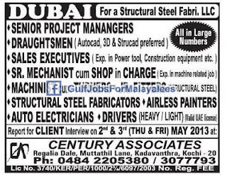 Large vacancies for a structural steel Fabri.LLC - Dubai