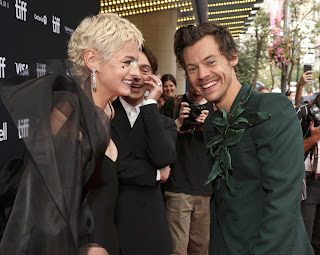 Emma Corrin, David Dawson and Harry Styles at Amazon Studios ìMy Policemanî 2022 Toronto International Film Festival Premiere on Sunday, September 11, 2022.