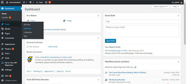 WordPress - Create a new post