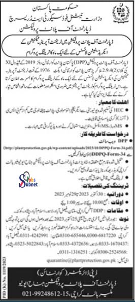 Ministry Of National Food Security Jobs Advertisement 2023