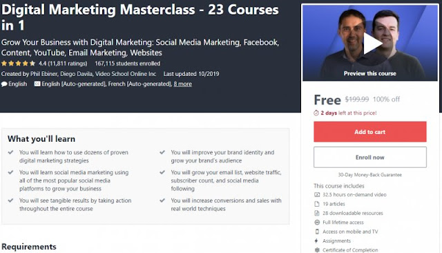 [100% Off] Digital Marketing Masterclass - 23 Courses in 1| Worth 199,99$