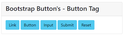 Bootstrap Button's - Button Tag