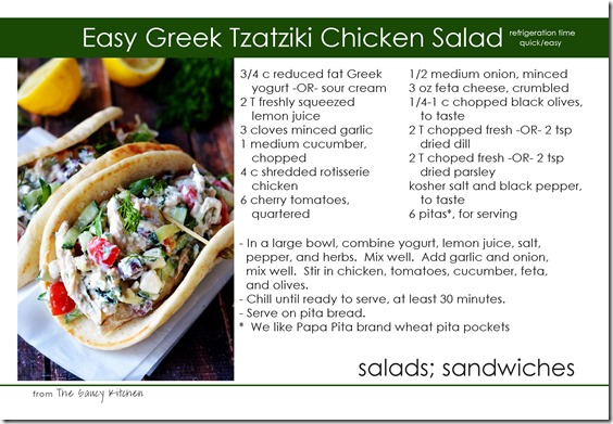easy greek tzatziki chicken salad copy