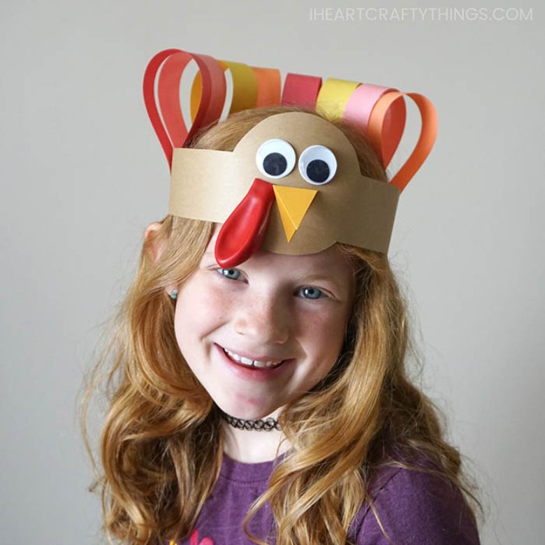 Turkey headband thanksgiving craft for kids