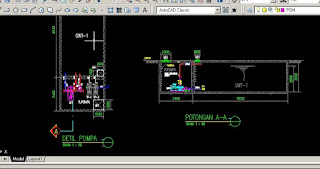 gambar autocad detail ruang pompa