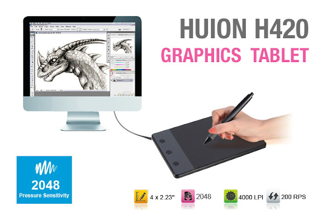HUION H420 Graphics Tablet Reviewed by Rasha Design