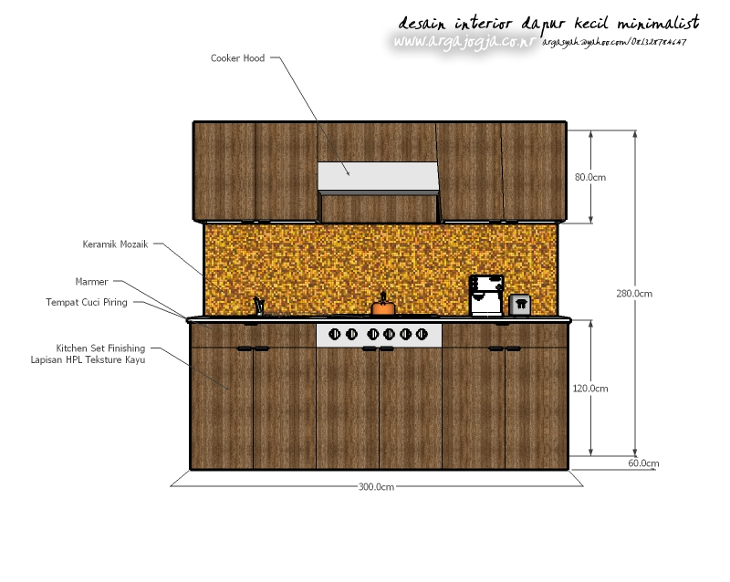 Desain Interior Dapur Kecil Minimalist Ukuran 1 9 3 8 m 