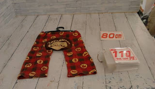 中古品　子供服　８０cm　アンパンマンプリント　ロングパンツ　１１０円
