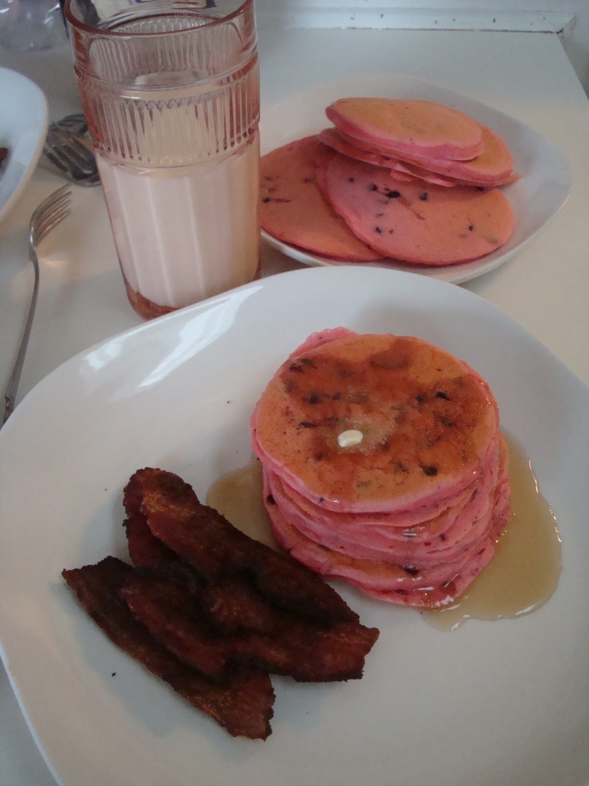 how making pink it were pancakes. these for pink made amazing make They  pancakes up to by