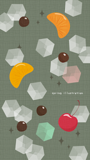 【みつ豆】和菓子のシンプルかわいいおしゃれなイラストスマホ壁紙/ホーム画面/ロック画面