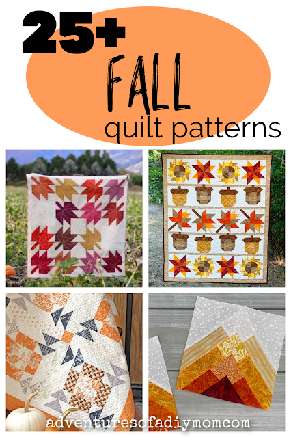 collage of fall quilts